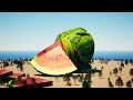 Giant Watermelon Domino Simulation!
