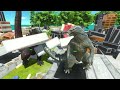 Crazy City War | Godzilla 2014 + King Kong vs Mechagodzilla - Animal Revolt Battle Simulator