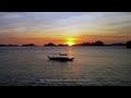 Las Cabañas Beach, El Nido, Philippines 2024- Calm instrumental music with landscape 4K drone video