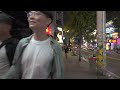 Summer night walk on Hongdae street crowded with foreign tourists even on weekdays 4K HDR