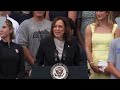 VP Harris speaks for first time since Biden suspends campaign