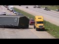 Truck hauling mobile home crashes, shuts down I-485 in Charlotte, NC