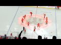 The Christmas band played in center ice for everyone while Harvey throws shirts to everyone