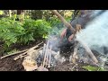 2 Days Solo in the Woods Bushcraft Camping | Handmade Wood Stove | Canvas Tent