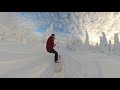 Snowboarding in Lapland, Finland