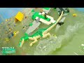 Lego Treasure Cave Flood Disaster - Tsunami Dam Breach Experiment - Wave Machine VS Treasure Hunters