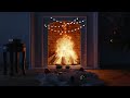 ☃️ Cozy Holiday Campfire With Snowfall Outside ☃️