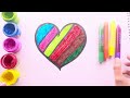 Rainbow Heart Drawing and Coloring 🌈❤️ | How To Draw A Glitter Heart Step by Step | Easy Drawings