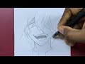How to draw crazy anime boy | step-by-step