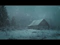 Deep Sleep with Blizzard and Fireplace Sounds | Cozy Winter Ambience, Snow Storm and Wind Sound