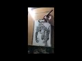 Drawing And Inking A Deathclaw From Fallout Game Timelapse Art #shorts