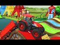 MINI & BIG TRACTOR & TRAILER vs DEEP MUD with PORTAL TRAP - TRACTORS vs MUDDY PARKOUR! FS22