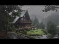 Banish Insomnia with Heavy Rain Sounds on a Misty Forest - Help Meditation, Study, or Relax