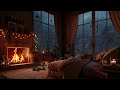 Evening Rain and Fireplace - Cozy Rain Ambiance
