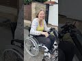 Electric wheelchair wheel.
