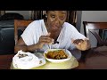Eating Amala with gbegiri and ewedu soup mukbang