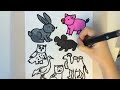 Animals Dwarf Drawing, Painting and Coloring for Kids, Toddlers | Come and Draw With Me markers'