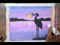Easy oil pastel drawing for beginners || sunset scenery drawing