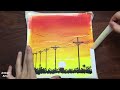 Sunset Painting Lesson for Beginners | Wow Art Sunset Easy Tutorial | Recreate Wow Art Sunset Lesson
