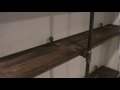 Wood and iron pipe shelves