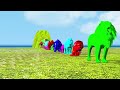 Paint Animals Gorilla Cow Lion Elephant Dinosaurs Dragons and T-Rex Fountain Crossing Animal Cartoon