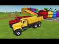 CASE & JOHN DEERE & McCORMICK & CLAAS TRANSPORT BATTLE SUNFLOWER & MACK TRUCK! Farming Simulator 22