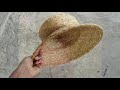 Making a hat out of grass