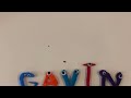 Gavin’s name in Playdoh