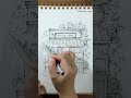 Urban Sketching Cafe - pen drawing