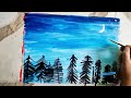 Step -by-step moonlight scenery drawing