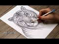 How to Draw a Realistic Tiger Head | Tiger Face Drawing Step by Step