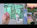 How to Paint a Simple Pink Sunset Lanscape Acrylic Painting LIVE Tutorial