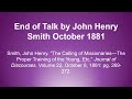 Talk by John Henry Smith October 1881 - Calling of Missionaries
