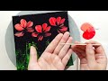 (510) Red flowers garden | Silicone oil | Fluid Acrylic Pouring for beginners | Designer Gemma77