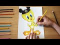 Drawing Tweety ft. Mickey Mouse Hat (Looney Tunes) Time-lapse | JMZ Illustrations