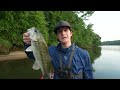 Fishing A BIG Bass FACTORY On The River - Crazy Topwater Day