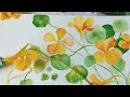 Watercolor FLOWER Painting Tutorial - How to Paint Golden NASTURTIUM for Beginners