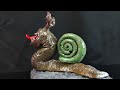 I Made A Snail Using Polymer Clay | Sculpting A Snail | Diorama Of A Snail