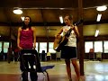 Laura and Lauren at Camp Promise Singin' a song