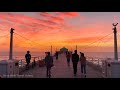 [4K] Sunset at Manhattan Beach Pier in South Bay California USA - Walking Tour 🎧 Binaural Sound