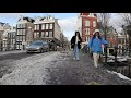 Exploring SNOWY AMSTERDAM in 4K | Focus, Study ASMR