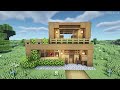 ⚒️ Minecraft | How To Build a Oak Wood Survival Starter Modern House 🏡