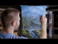 Mountain Landscape Oil Painting - Journey over the Mountains