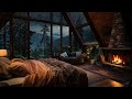 Relaxing Rain on Bedroom Window | Fireplace and Rain Sounds | Smooth Relaxing Rain for Deep Sleep