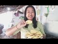 PANEN DAUN UBI MASAK MENU KAMPUNG || BIKIN REMPEYEK RENYAH PAKAI CETAKAN BULAT