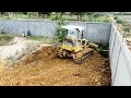 Great Techniques //New project  By KOMATSU Dozer pushing soil filling,Operator Skill skillfully .