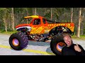 LONG CARS vs STAIRS COLORS - Big & Small Long Mcqueen with BTR Wheels vs Train Eater - BeamNG.Dirve