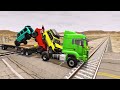 Flatbed Truck Mcqueen  | Transportation with Truck - Pothole vs Car #71 - BeamNG.Drive