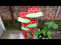 Creative ideas with cement // Build garden waterfalls from cement, leaves and ceramic pots