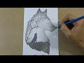 How to draw Scenery of Moonlight Wolf step by step | Hihi Pencil